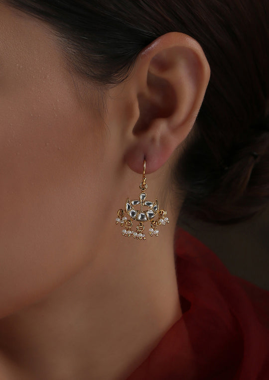 Dopehri Delicate Monochrome Half Moon Fish Hook Earrings