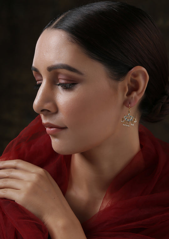 Dopehri Delicate Monochrome Half Moon Fish Hook Earrings