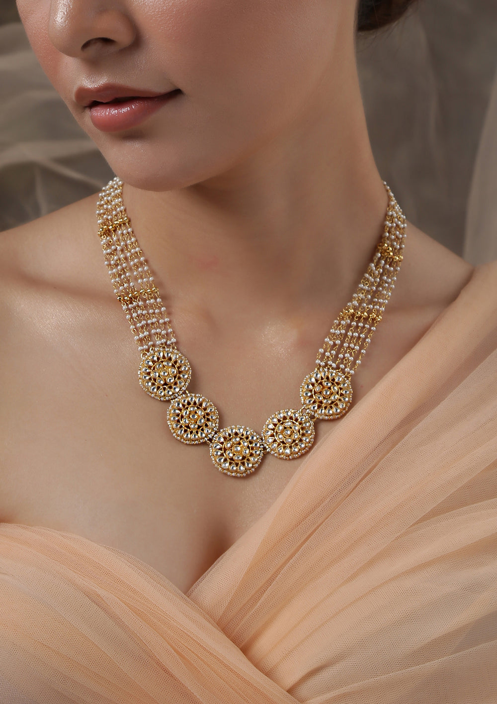Traditional Panch-Surya Pearl Necklace